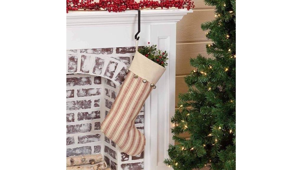 ticking stripe christmas stocking