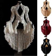 Tunic Dress Plus Size Gothic Long Breathable Lace Dres Steampunk Renaissance Hot
