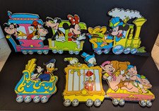 Vintage 1984 Disney Cardboard Train Wall Decor 4PC Set of the Disney Characters