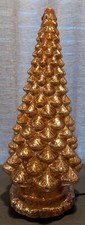 Vintage Amber Glass Light-up Color Changing Christmas Tree 16in