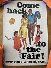 Vintage, American, Original Advertising 1964 New York World's Lithograph poster