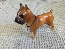 Vintage Hard Plastic Boxer Dog Figurine 8" Breyer w/Chain Collar