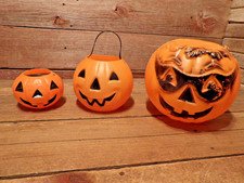 Vintage LOT Blow Mold Halloween Pumpkins Jack-O-Lantern Masked Bandit & Others!