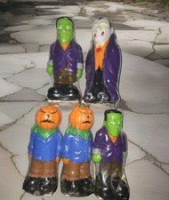 Vintage New Halloween Empire Blow Mold Light Toppers Lot of 5