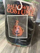 Vintage Pumkin Halloween Costume Kids S/M 1987 Mervins