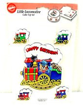 Vintage Wilton 90s Little Locomotive Trains Cake Top Set Reusable Decoration 5"