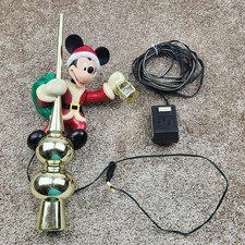 Vtg 1995 MR CHRISTMAS Mickey Mouse Lighted Animated Tree Topper 14” Works