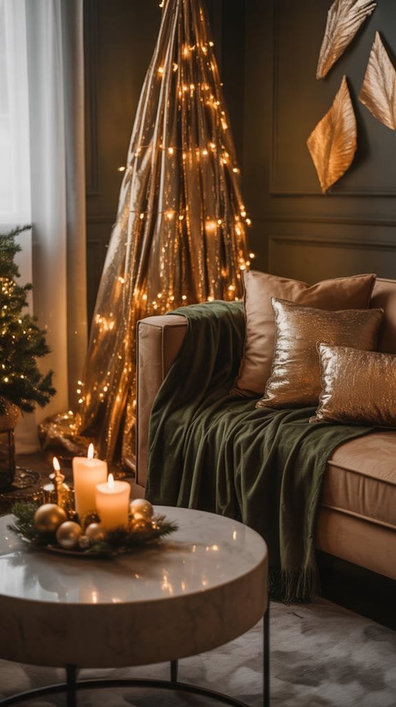 warm metallic holiday accents