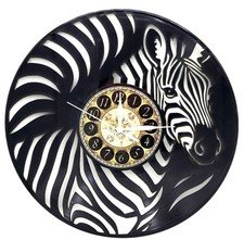 Vinyl Record Clock | Wall Art | Unique gift | Zebra | FREE SHIPPING
