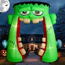 10 FT Halloween Inflatables Frankenstein Archway Outdoor Decorations, Giant M...