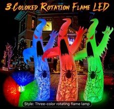 12FT Giant Halloween Inflatables Ghost Outdoor Decorations with 3-Color Rotating