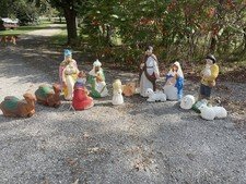 13 Vintage Piece Blow Mold Nativity Set