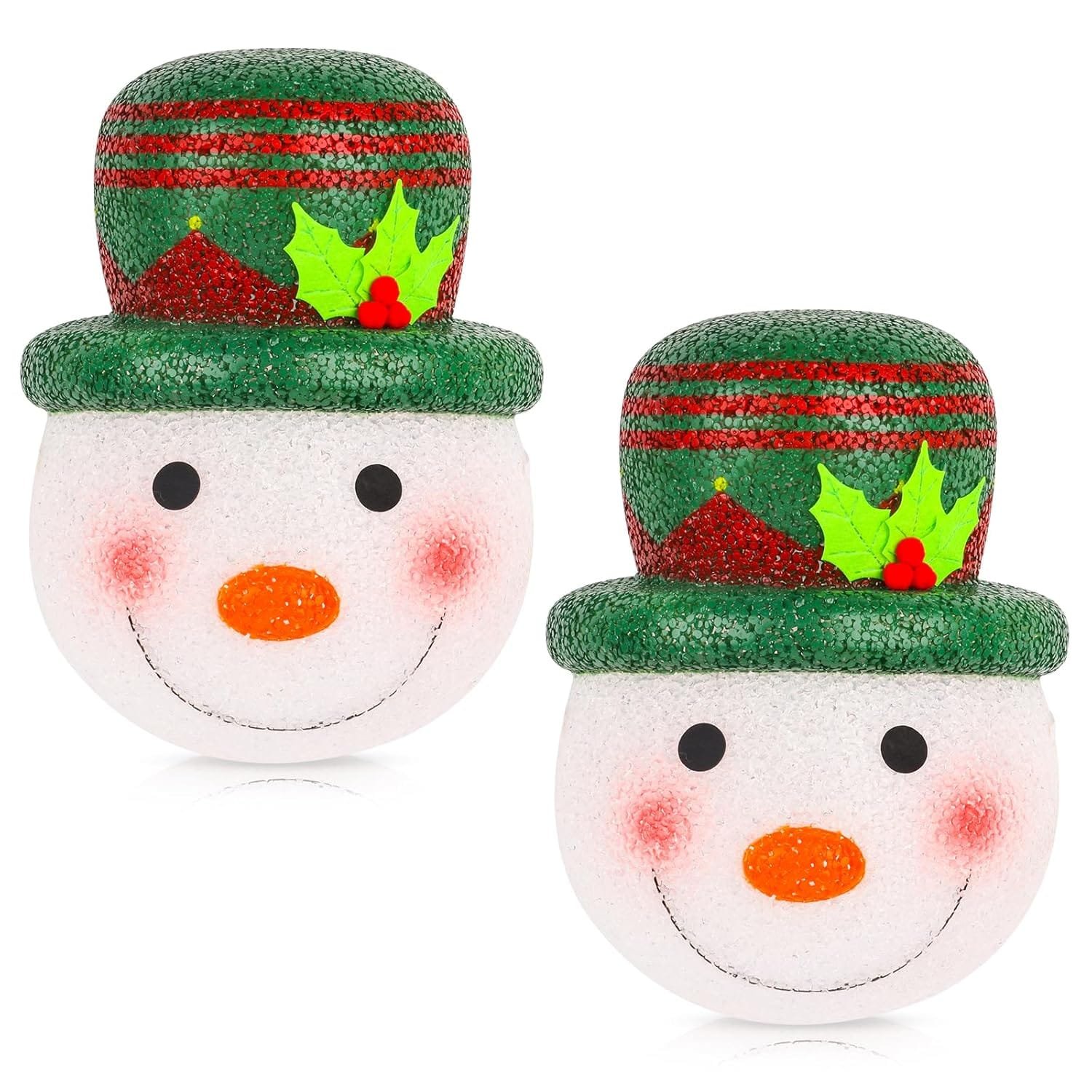 2 Pack Christmas Snowman Porch Light Covers