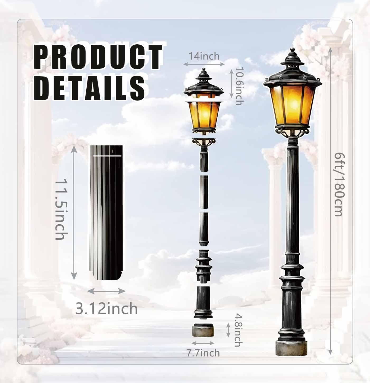 2 Pcs 6 Ft Christmas Lamp Post Cutouts