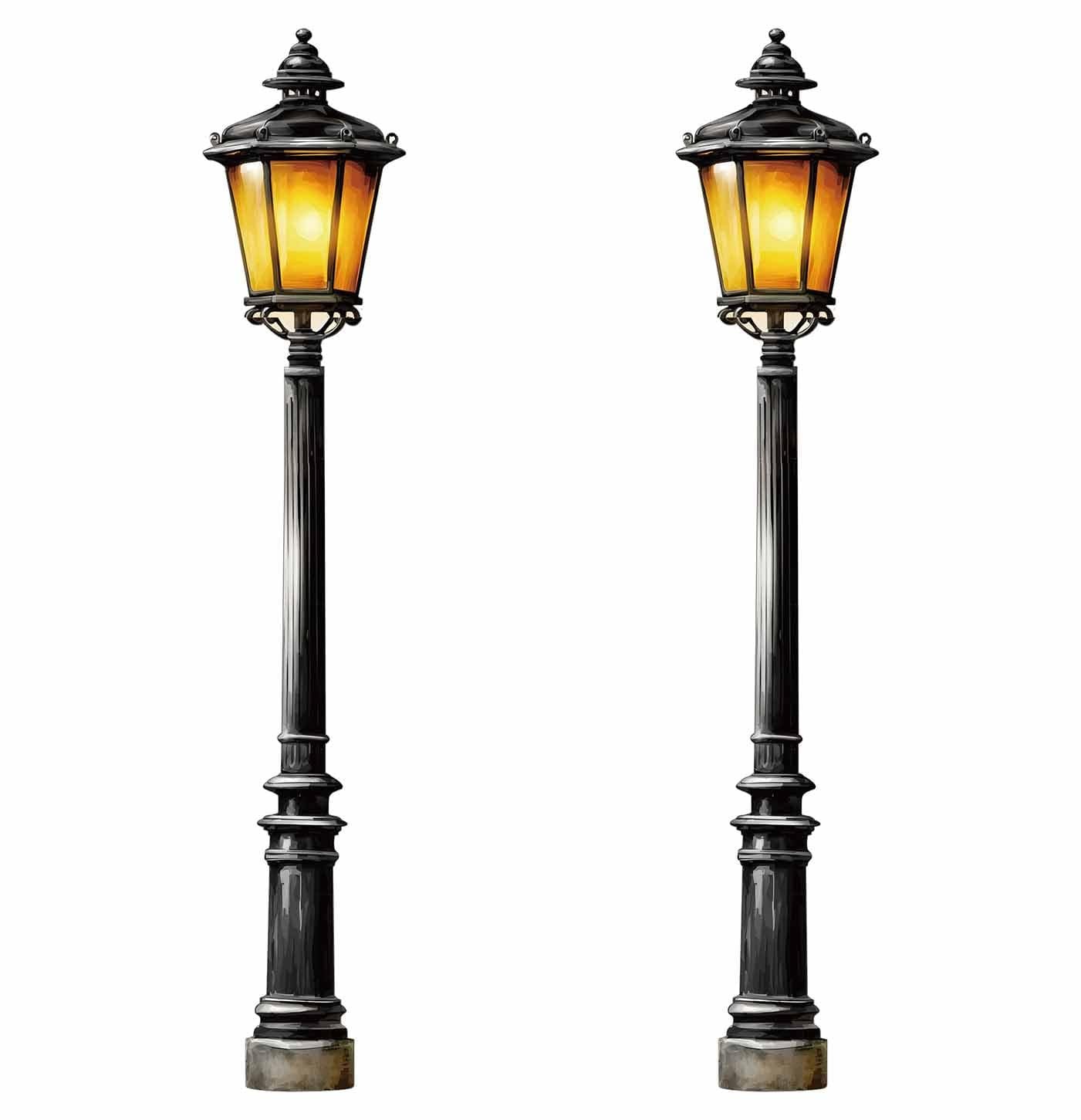2 Pcs 6 Ft Christmas Lamp Post Cutouts