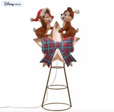 2025 Disney Store Japan Holiday Christmas Chip & Dale Light-Up Tree Topper