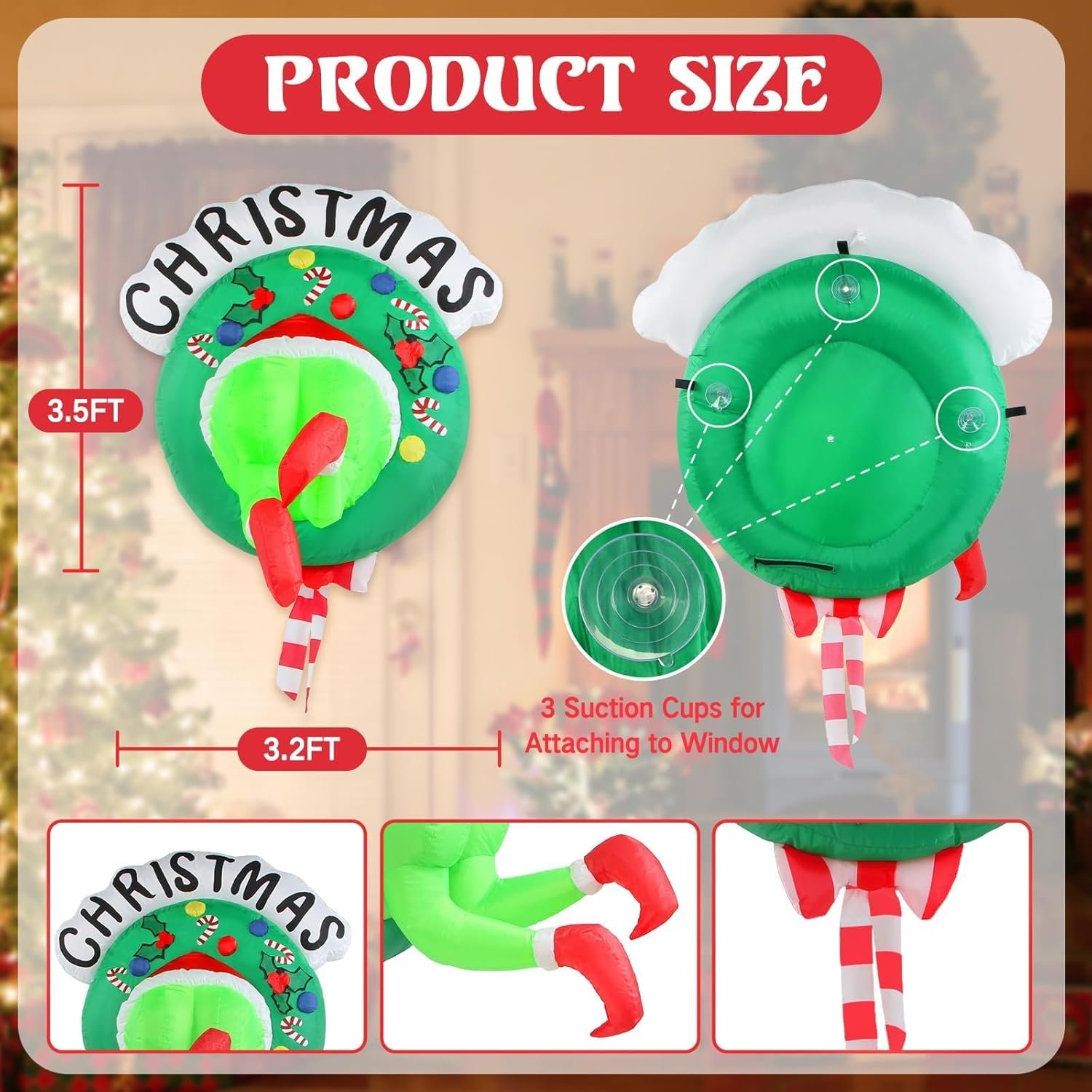 3.5FT Inflatable Santa Christmas Yard Decor