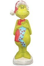 3 FT DR SEUSS THE GRINCH WITH STOCKING LED BLOW MOLD LIGHTED YARD DECOR