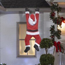 4'11" Window Gutter Roof Hanging Santa Claus Outdoor Christmas Holiday Decor