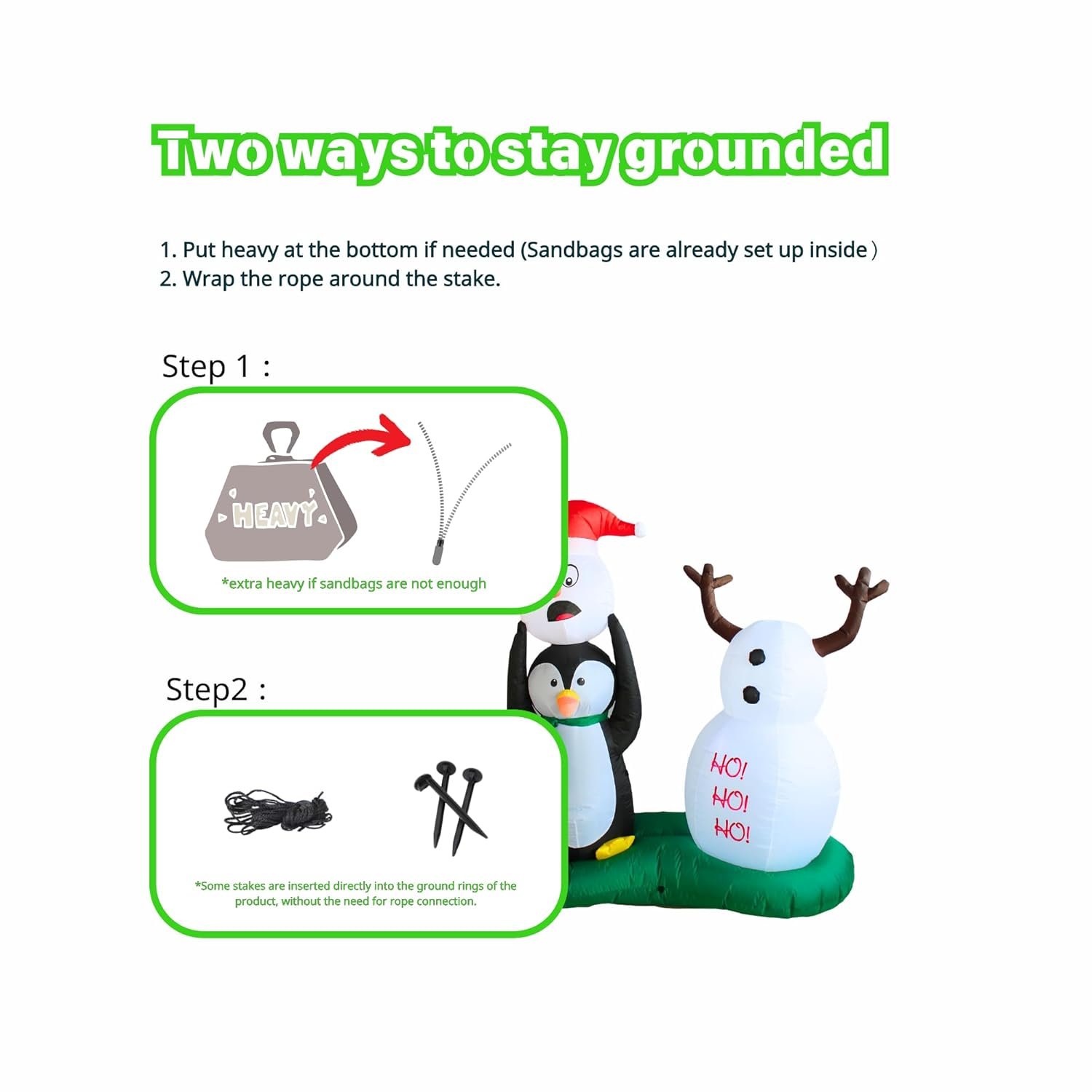 5FT Inflatable Snowman & Penguin Yard Decor