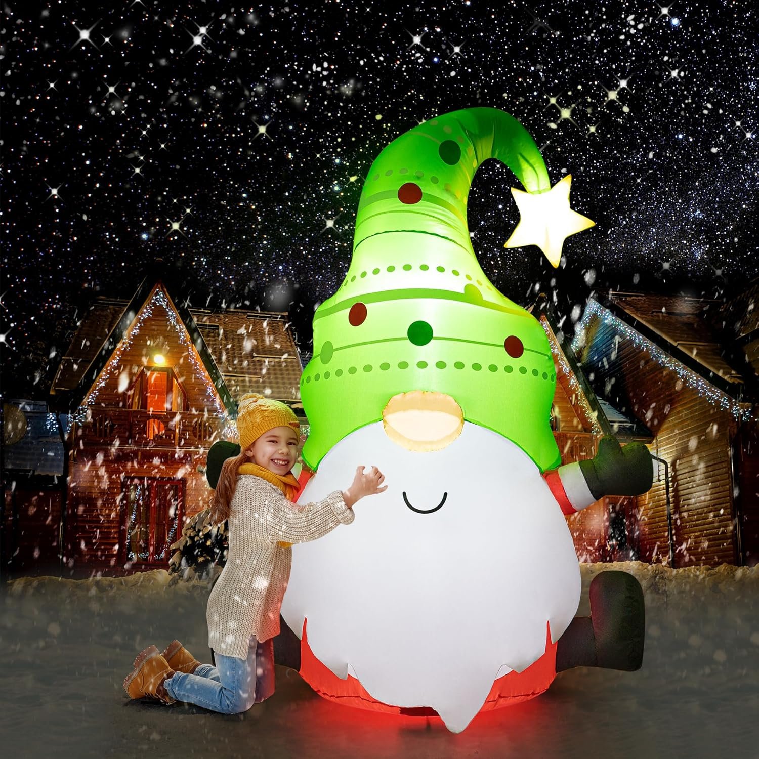 6Ft Lighted Gnome Inflatable Yard Decoration