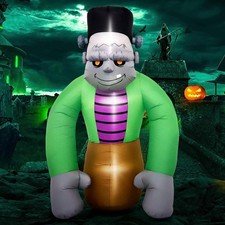 8Ft Tall Halloween Inflatable Frankenstein Inflatable Yard Decoration with Bu...