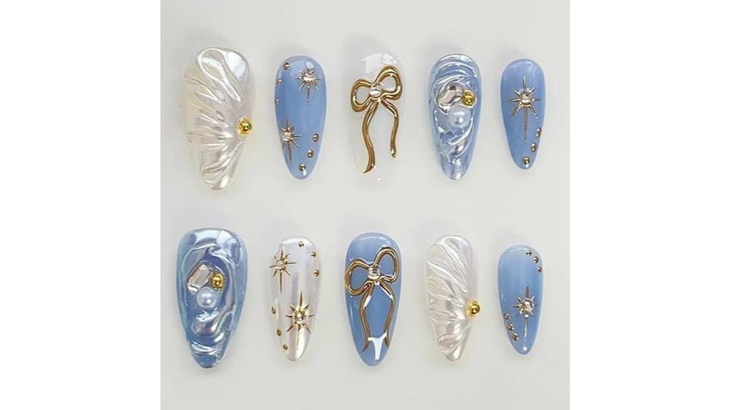 almond press on nails set