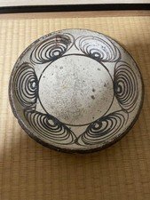 Antique Seto Uma no me Horse eye Plate Edo Late Japanese Pottery Collectible