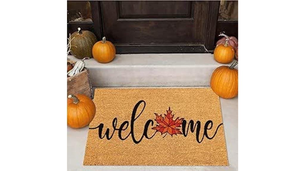 autumn themed coir doormat