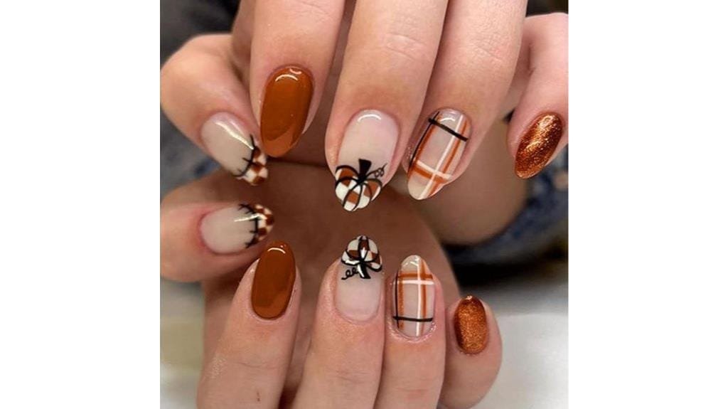 autumn themed press on nails