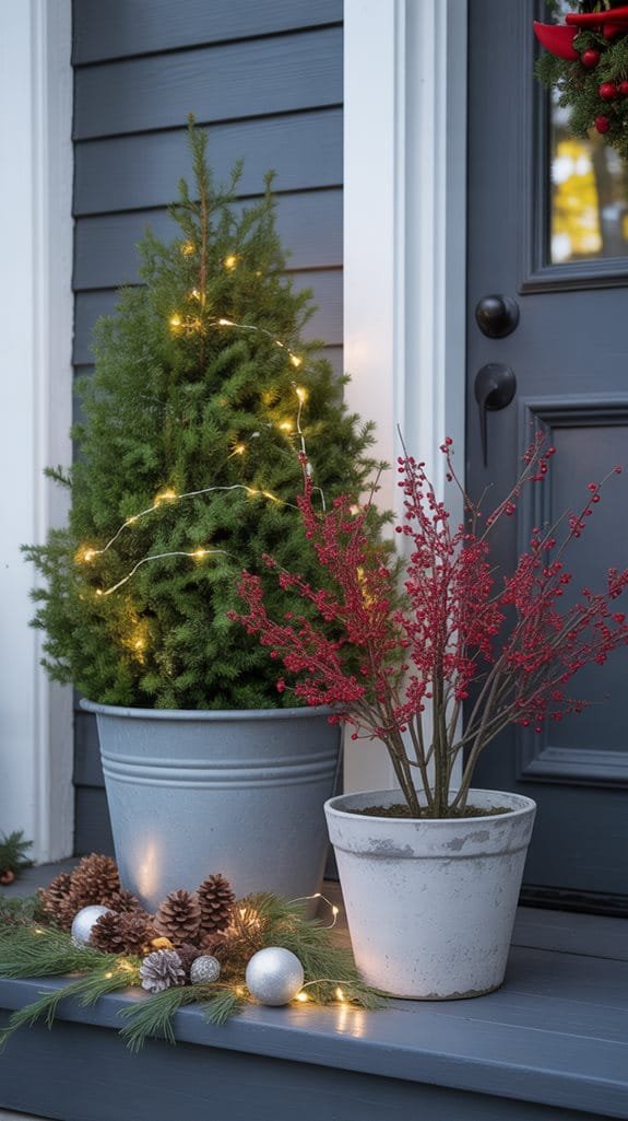 balanced porch pot display