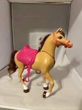 Barbie Hugs N Horses Tan Horse Articulated Pink Saddle Mattel Preowned