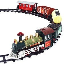 Battery Operated Toy Train With Light & Sound Around Christmas Tree Track Set