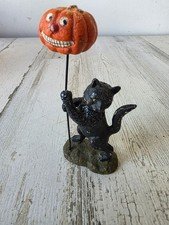 Bethany Lowe cat parade pumpkin balloon Halloween figurine statue decor