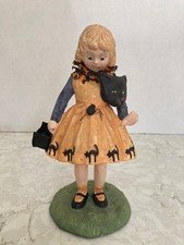 Bethany Lowe Girl Spider Black Cat Bucket & Cat Mask Halloween Figure