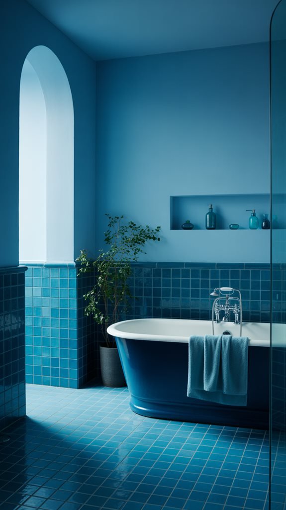 blue shades bathroom design