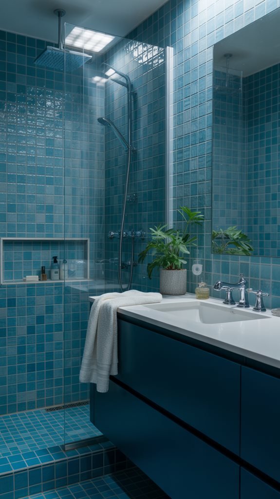 blue tiles create tranquility