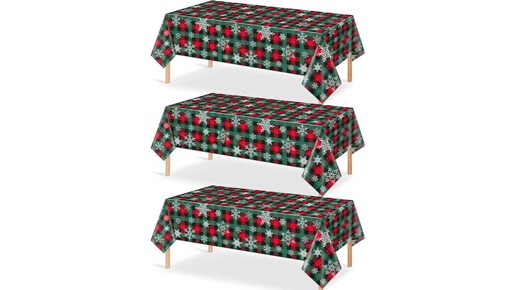 buffalo plaid tablecloth set