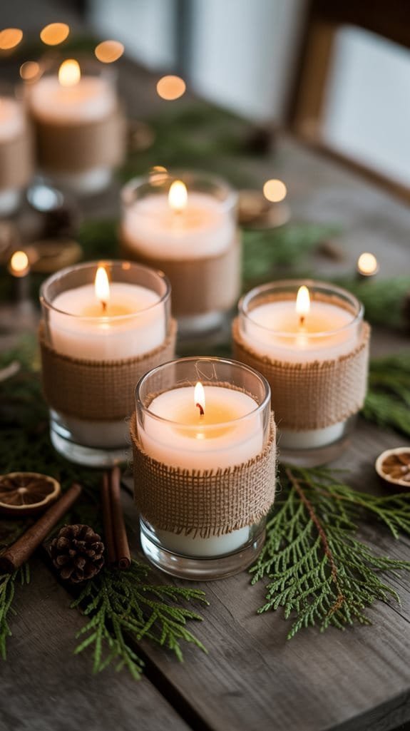 burlap texture with embellishments