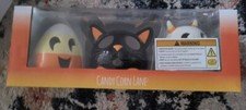 Candy Corn Lane Ceramic LED Lights Candy Corn Cat Ghost Halloween Spooky Decor