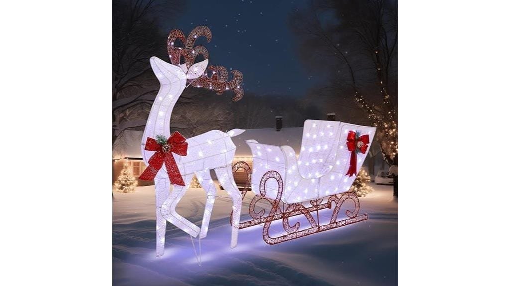christmas reindeer sleigh display