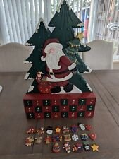 Christmas Advent Calendar Santas Tree Ornaments 24" Costco Kirkland Vintage