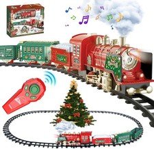 Christmas Train Set - Updated Remote Control Christmas Train Toys w/Smoke, Sound