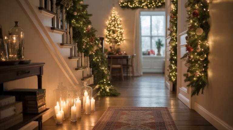 cozy christmas hallway decorations