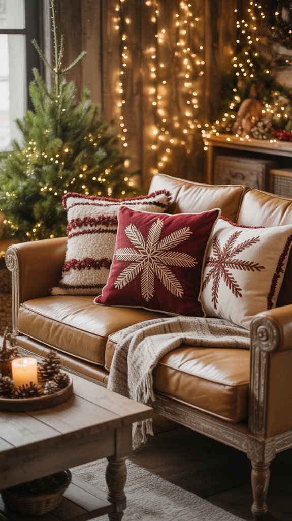 cozy festive throw pillows