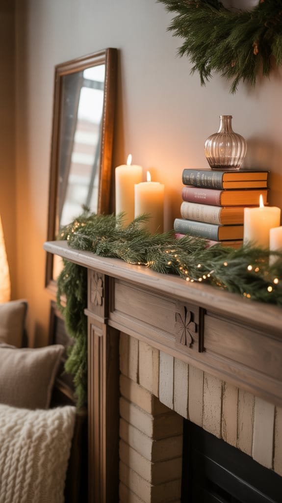 cozy vintage book display