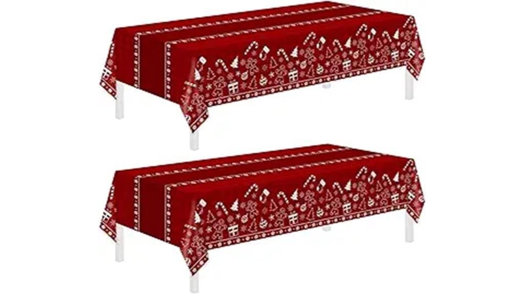 disposable christmas tablecloths pack