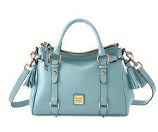 DOONEY & BOURKE FLORENTINE LEATHER SORRENTO SATCHEL DUSTY BLUE NEWNWT