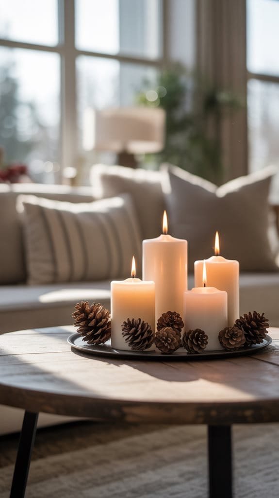 elegant minimalist candle display