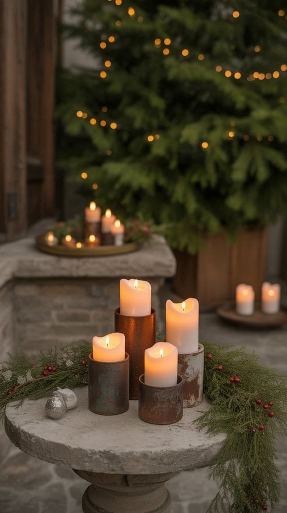 elegant outdoor candle ambiance